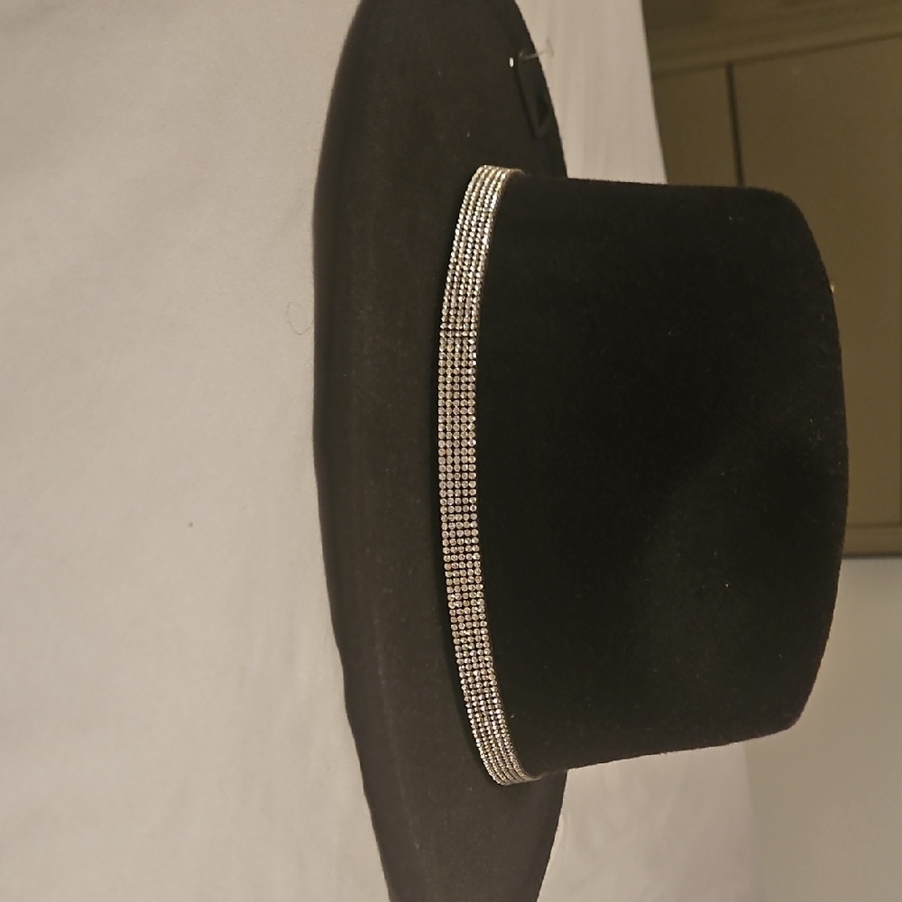 Black Hat with Silver Band